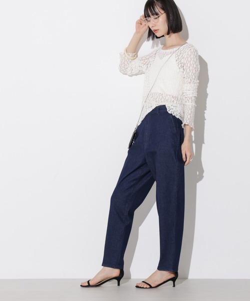 Apo(s)ture(アポスチャー)の「NORAH-001/デニムテーパードパンツ(デニムパンツ・レディース・ネイビー/ブラック・XS/S/M/L/XL)」の8枚目の写真