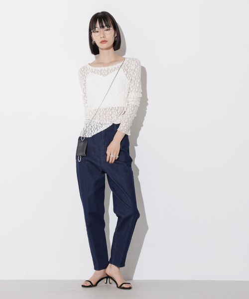 Apo(s)ture(アポスチャー)の「NORAH-001/デニムテーパードパンツ(デニムパンツ・レディース・ネイビー/ブラック・XS/S/M/L/XL)」の9枚目の写真