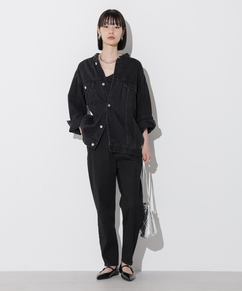 Apo(s)ture(アポスチャー)の「NORAH-001/デニムテーパードパンツ(デニムパンツ・レディース・ネイビー/ブラック・XS/S/M/L/XL)」の11枚目の写真