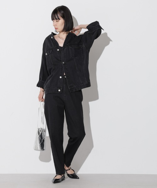 Apo(s)ture(アポスチャー)の「NORAH-001/デニムテーパードパンツ(デニムパンツ・レディース・ネイビー/ブラック・XS/S/M/L/XL)」の15枚目の写真