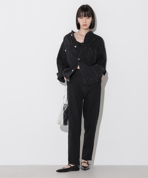 Apo(s)ture(アポスチャー)の「NORAH-001/デニムテーパードパンツ(デニムパンツ・レディース・ネイビー/ブラック・XS/S/M/L/XL)」の16枚目の写真