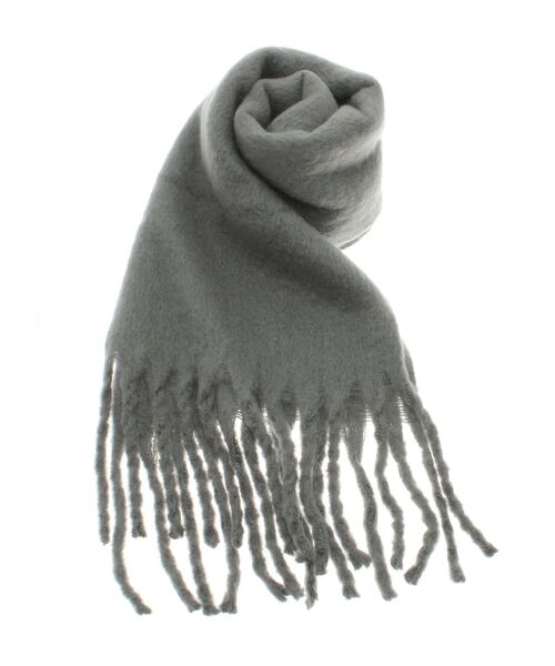 EMODA（エモダ）の「ボリュームフリンジマフラー（マフラー・レディース・グリーン/グレー/アイボリー・FREE）」の3枚目の写真