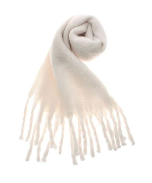 EMODA（エモダ）の「ボリュームフリンジマフラー（マフラー・レディース・グリーン/グレー/アイボリー・FREE）」の2枚目の写真