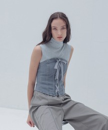 BAUM UND PFERDGARTEN | BAUM UND PFERDGARTEN / MAOKI (Gray Denim)(レースアップグレーデニムビスチェ)(チューブトップ)