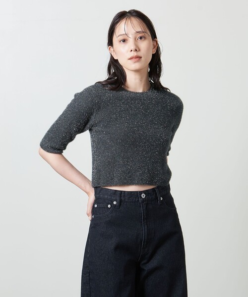 MARW UNITED ARROWS(マルゥ ユナイテッドアローズ)の「<MARW UNITED ARROWS>グリッター ニットプルオーバー(ニット/セーター・レディース・ネイビー/ダークグレー・FREE)」の2枚目の写真