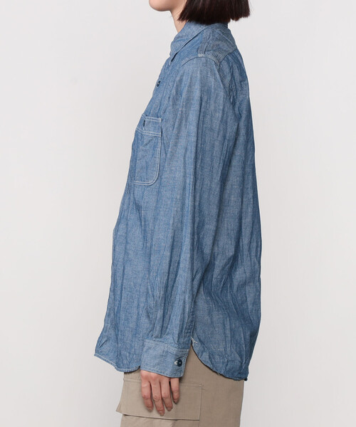 レディース【オアスロウ 】シャンブレー　ロングワークシャツ 楽天市場】【30%OFF】or slow オアスロウ ロング シャンブレー