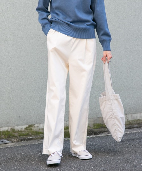 FORK&SPOON(フォークアンドスプーン)の「『セットアップ対応/イージーケア』FORK&SPOON ideal stretchイージーパンツ(その他パンツ・レディース・ネイビー/チェック/アイボリー・2/1)」の4枚目の写真