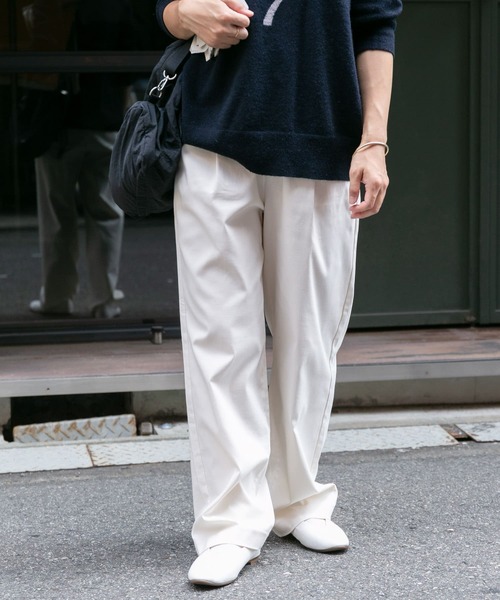 FORK&SPOON(フォークアンドスプーン)の「『セットアップ対応/イージーケア』FORK&SPOON ideal stretchイージーパンツ(その他パンツ・レディース・ネイビー/チェック/アイボリー・2/1)」の10枚目の写真