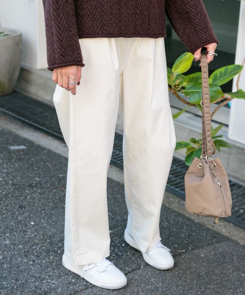 FORK&SPOON(フォークアンドスプーン)の「『セットアップ対応/イージーケア』FORK&SPOON ideal stretchイージーパンツ(その他パンツ・レディース・ネイビー/チェック/アイボリー・2/1)」の18枚目の写真