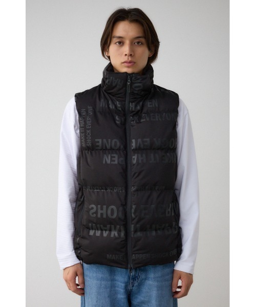 AZUL by moussy（アズールバイマウジー）の「B-HEAT プリントオーウェンストレッチ中綿ベスト（ダウンベスト・メンズ・ブラック系その他・S-M/L-XL）」の15枚目の写真