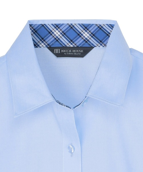 TOKYO SHIRTS（トウキョウシャツ）の「形態安定ノーアイロン レギュラー 7分袖ビジネスワイシャツ（ビジネスシャツ・レディース・ブルー・L/LL/M）」の3枚目の写真