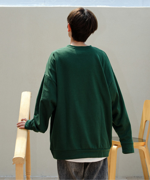 neos(ネオス)の「【neos】ルーズシルエット プリント カレッジロゴ 刺繍 ミニ裏毛 スウェット プルオーバー トレーナー(スウェット・メンズ・アイボリー/ブラック/グレー/グリーン・MEDIUM/LARGE)」の11枚目の写真
