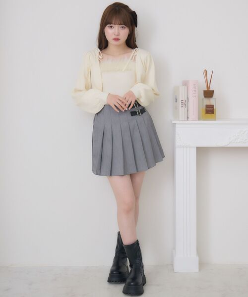 ems excite（エムズエキサイト）の「【セットアイテム】ファー付きキャミNTSET（ニット/セーター・レディース・パープル/ダークグレー/ナチュラル・FREE）」の7枚目の写真