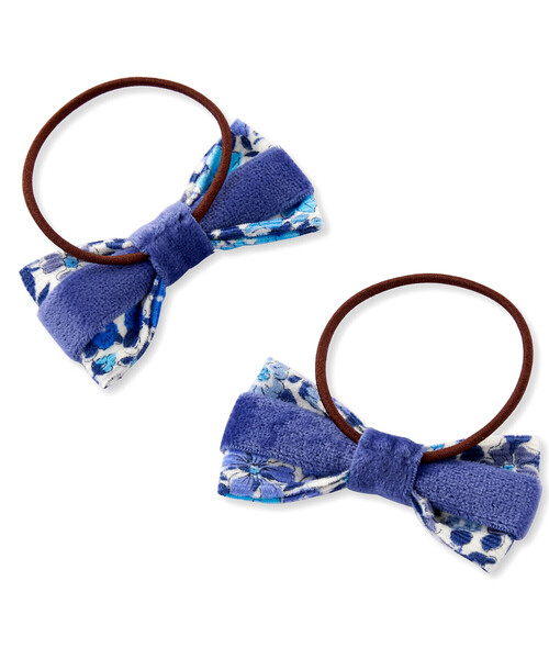 Tartine et Chocolat（タルティーヌエショコラ）の「【日本製】【お揃い】リバティ(JoannaLouise)ヘアゴム（ヘアゴム・キッズ・パープル系その他/ブルー系その他・FREE）」の3枚目の写真