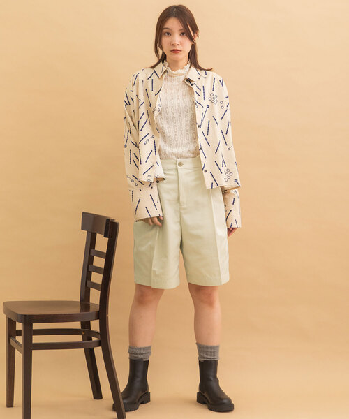 POU DOU DOU（プードゥドゥ）の「konpeitoプリントワイドスリーブシャツ（シャツ/ブラウス・レディース・ベージュ/ネイビー・M）」の12枚目の写真