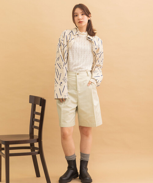 POU DOU DOU（プードゥドゥ）の「konpeitoプリントワイドスリーブシャツ（シャツ/ブラウス・レディース・ベージュ/ネイビー・M）」の14枚目の写真