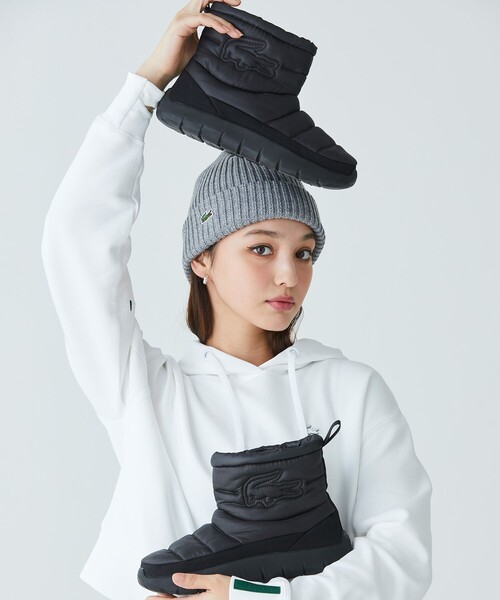LACOSTE（ラコステ）の「ウィメンズ SERVE SLIPPER MID 2241CFA / 中綿キルティング ウィンターブーツ（ブーツ・レディース・ブラック×ブラック・23.5cm/22.5cm/24.0cm/25.0cm）」の2枚目の写真