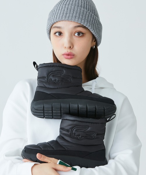 LACOSTE（ラコステ）の「ウィメンズ SERVE SLIPPER MID 2241CFA / 中綿キルティング ウィンターブーツ（ブーツ・レディース・ブラック×ブラック・23.5cm/22.5cm/24.0cm/25.0cm）」の22枚目の写真