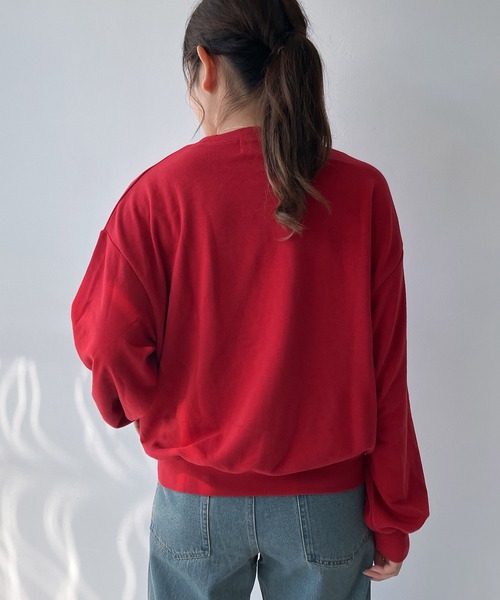 AS KNOW AS plus(アズノゥアズプラス)の「◇ウサギとロゴ刺繍 ビッグサイズスウェットプルオーバー(スウェット・レディース・レッド系/アイボリー系/ブラック系・FREE)」の12枚目の写真