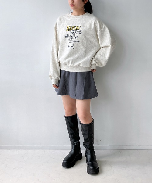 AS KNOW AS plus(アズノゥアズプラス)の「◇ウサギとロゴ刺繍 ビッグサイズスウェットプルオーバー(スウェット・レディース・レッド系/アイボリー系/ブラック系・FREE)」の7枚目の写真