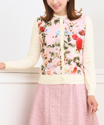 Prima Scherrer（プリマシェレル）の「フラワーデシン プリント ニット カーディガン Prima Scherrer（カーディガン/ボレロ）」