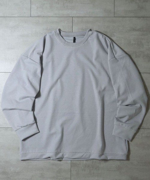 Starting Over(スターティングオーバー)の「cardboard knit stitching crew neck cutsew/ダンボールニット ステッチング クルーネック カットソー(スウェット・メンズ・ホワイト/ブラック/チャコールグレー/グレー・M/L/XL)」の4枚目の写真