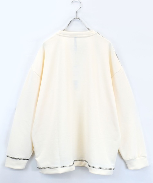 Starting Over(スターティングオーバー)の「cardboard knit stitching crew neck cutsew/ダンボールニット ステッチング クルーネック カットソー(スウェット・メンズ・ホワイト/ブラック/チャコールグレー/グレー・M/L/XL)」の10枚目の写真