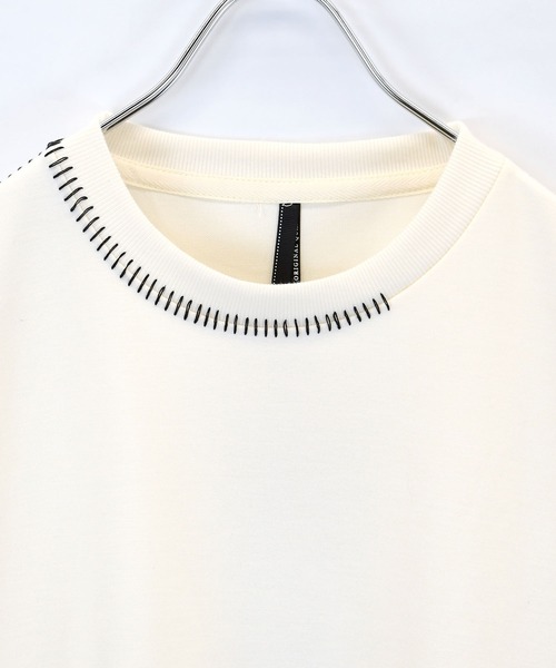 Starting Over(スターティングオーバー)の「cardboard knit stitching crew neck cutsew/ダンボールニット ステッチング クルーネック カットソー(スウェット・メンズ・ホワイト/ブラック/チャコールグレー/グレー・M/L/XL)」の9枚目の写真
