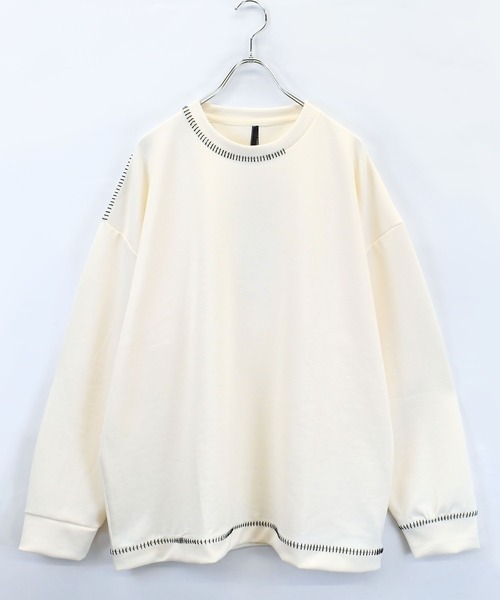 Starting Over(スターティングオーバー)の「cardboard knit stitching crew neck cutsew/ダンボールニット ステッチング クルーネック カットソー(スウェット・メンズ・ホワイト/ブラック/チャコールグレー/グレー・M/L/XL)」の11枚目の写真