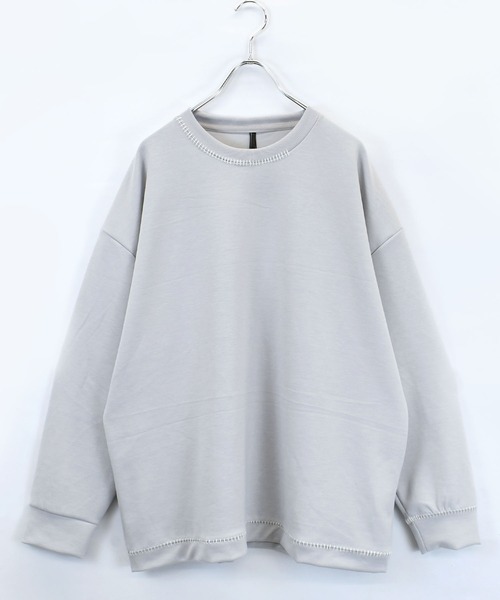 Starting Over(スターティングオーバー)の「cardboard knit stitching crew neck cutsew/ダンボールニット ステッチング クルーネック カットソー(スウェット・メンズ・ホワイト/ブラック/チャコールグレー/グレー・M/L/XL)」の14枚目の写真