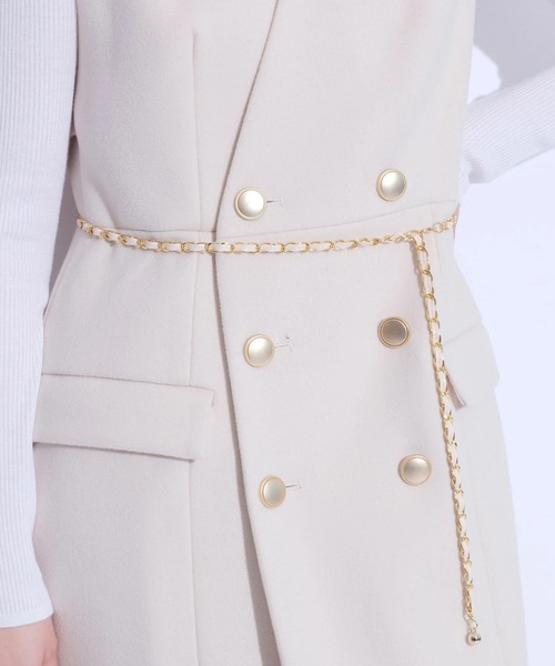 マイストラーダ　ジレワンピース　新品未使用　タグ付き　ホワイト　38 Mystrada（マイストラーダ）の「トレンチジレワンピース（ワンピース