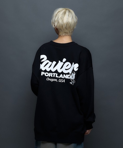 SAVIER(サビアー)の「【SAVIER/サビアー】WALKING DONUTSコラボ / バックプリント ビッグシルエット スウェットトレーナー ワンポイント刺繍 ブランドロゴ(スウェット・メンズ・杢グレー/ブラック・MEDIUM/LARGE)」の9枚目の写真