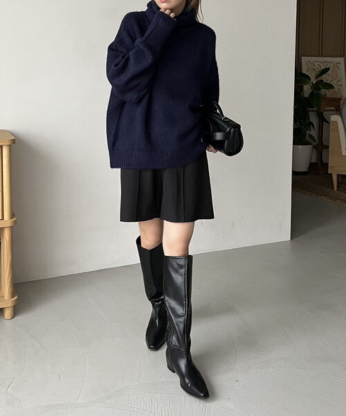 CAPRICIEUX LE'MAGE（カプリシューレマージュ）の「【もちふわシリーズ】もちふわルーズタートルプルオーバー（ニット/セーター・レディース・ベージュ/ネイビー/レッド/アイボリー・FREE）」の11枚目の写真