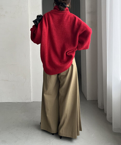 CAPRICIEUX LE'MAGE（カプリシューレマージュ）の「【もちふわシリーズ】もちふわルーズタートルプルオーバー（ニット/セーター・レディース・ベージュ/ネイビー/レッド/アイボリー・FREE）」の22枚目の写真