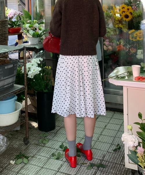 suzie angel（スージー エンジェル）の「ドット柄 プリーツスカート（スカート・レディース・ホワイト・M）」の11枚目の写真