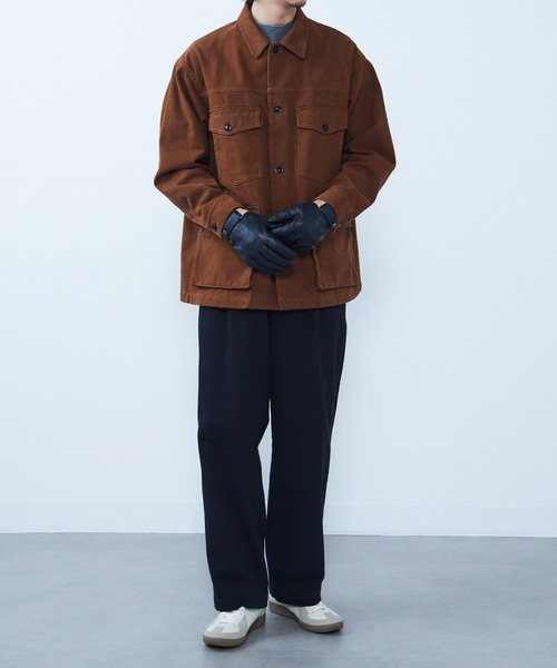 HARRIS TWEED（ハリスツイード）の「【SETUP7】スマホ対応レザー 三色飾り×差し色 裏ボア メンズ手袋 WINGI（手袋・メンズ・ネイビー/ブラック/ダークブラウン・FREE）」の15枚目の写真