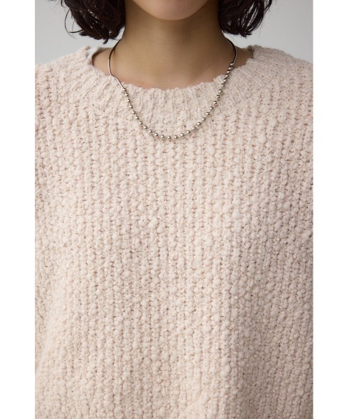 AZUL by moussy(アズールバイマウジー)の「ブークレクロップドニット(ニット/セーター・レディース・アイボリー/ブラック/レッド・FREE)」の10枚目の写真