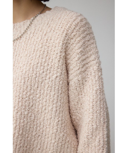AZUL by moussy(アズールバイマウジー)の「ブークレクロップドニット(ニット/セーター・レディース・アイボリー/ブラック/レッド・FREE)」の11枚目の写真