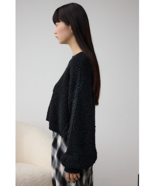 AZUL by moussy(アズールバイマウジー)の「ブークレクロップドニット(ニット/セーター・レディース・アイボリー/ブラック/レッド・FREE)」の19枚目の写真