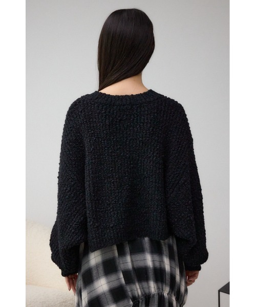 AZUL by moussy(アズールバイマウジー)の「ブークレクロップドニット(ニット/セーター・レディース・アイボリー/ブラック/レッド・FREE)」の20枚目の写真