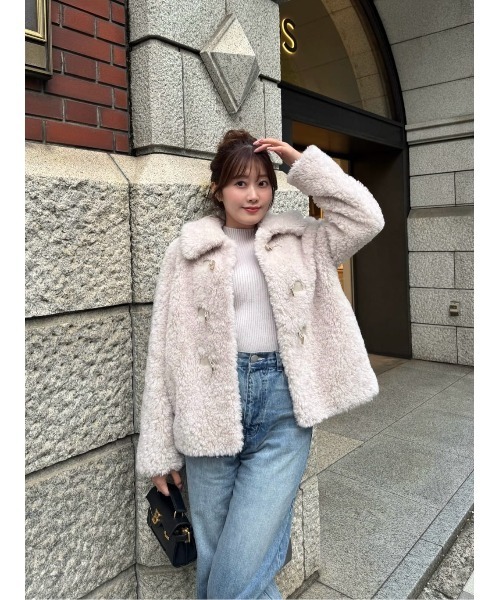 Volume-Sleeve Glitter Knit Top（ニット/セーター）｜Her lip to