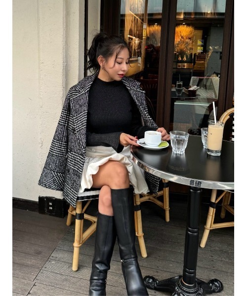Volume-Sleeve Glitter Knit Top（ニット/セーター）｜Her lip to