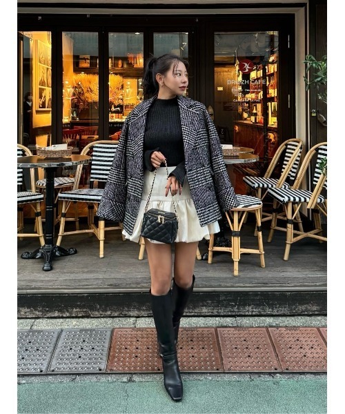 Her lip to（ハーリップトゥー）の「Volume-Sleeve Glitter Knit Top（ニット/セーター・レディース・ブラック/グレー系/ピンク系/ベージュ・S/M）」の7枚目の写真
