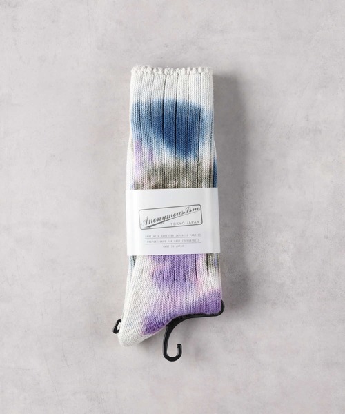 Right-on（ライトオン）の「【ANONYMOUSISM】ダッシュダイクルー（ソックス/靴下・メンズ・グリーン/オフホワイト/オレンジ・フリー）」の2枚目の写真