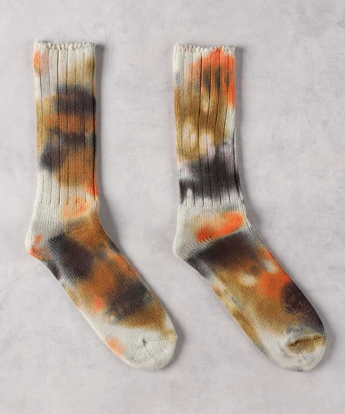 Right-on（ライトオン）の「【ANONYMOUSISM】ダッシュダイクルー（ソックス/靴下・メンズ・グリーン/オフホワイト/オレンジ・フリー）」の8枚目の写真