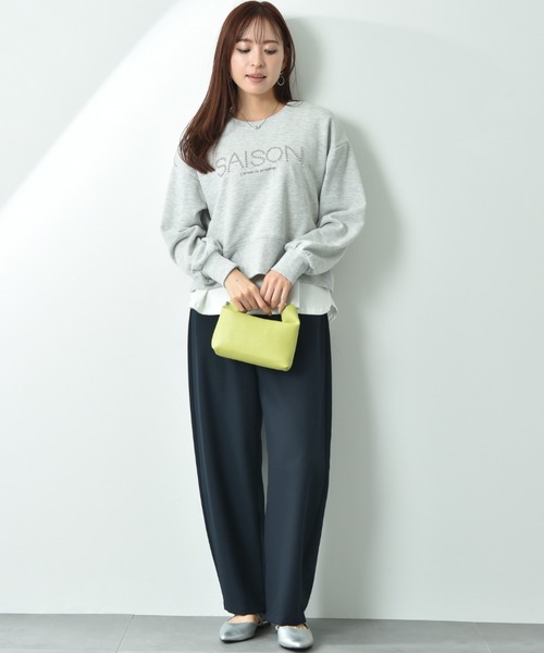 INTERPLANET（インタープラネット）の「スタッズロゴショートプルオーバー（スウェット・レディース・ダークブラウン/アイボリー/オートミール・FREE）」の10枚目の写真