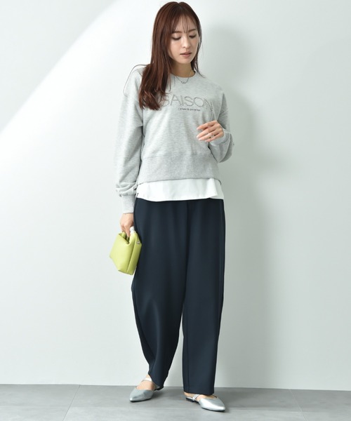 INTERPLANET（インタープラネット）の「スタッズロゴショートプルオーバー（スウェット・レディース・ダークブラウン/アイボリー/オートミール・FREE）」の11枚目の写真