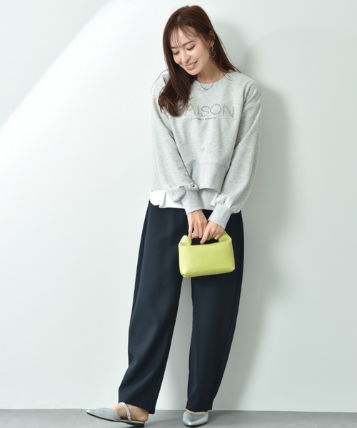 INTERPLANET（インタープラネット）の「スタッズロゴショートプルオーバー（スウェット・レディース・ダークブラウン/アイボリー/オートミール・FREE）」の12枚目の写真