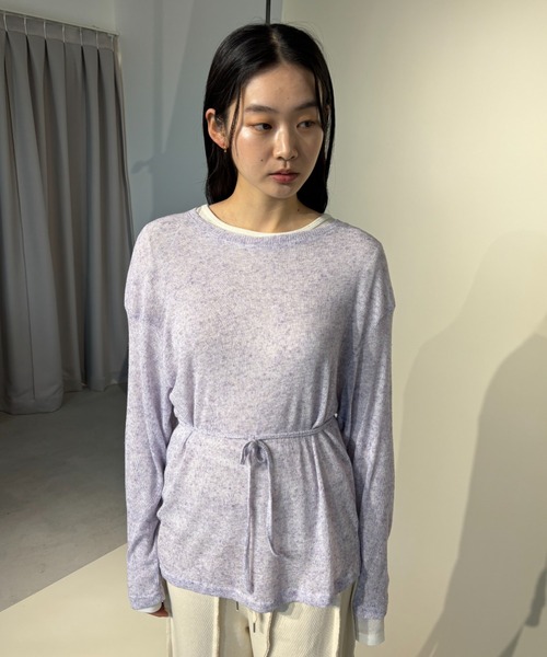 FUULLY STUDIO(フーリィーステューディオ)の「バッグオープンシアールーズトップス(Tシャツ/カットソー・レディース・パープル/ライトグレー/オフホワイト/ブラック・FREE)」の22枚目の写真