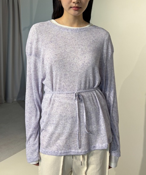 FUULLY STUDIO(フーリィーステューディオ)の「バッグオープンシアールーズトップス(Tシャツ/カットソー・レディース・パープル/ライトグレー/オフホワイト/ブラック・FREE)」の21枚目の写真